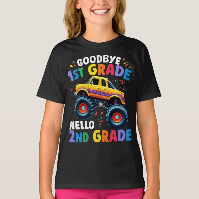 Goodbye 1st Grade Graduation Monster Truck  T-Shirt (Front)