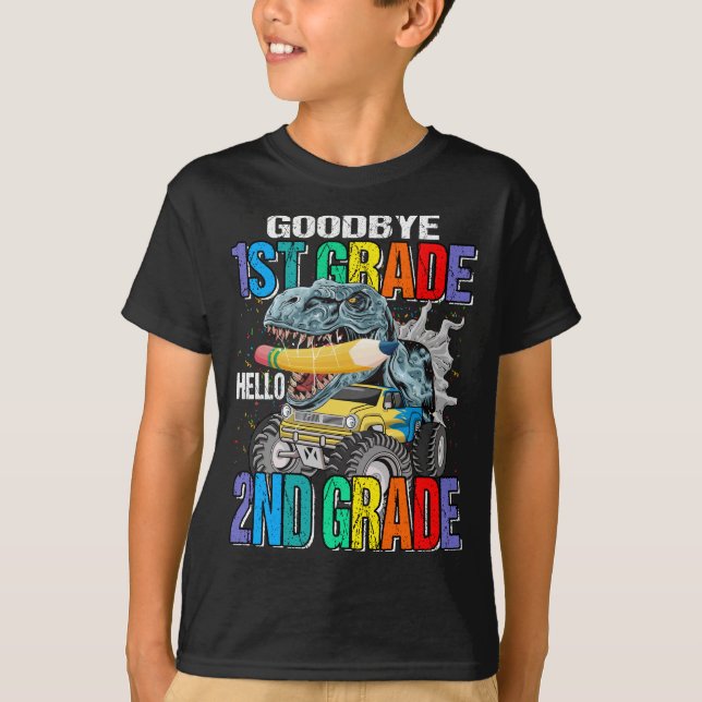 Goodbye 1st Grade Hello 2nd Grade Monster Truck  T-Shirt (Front)