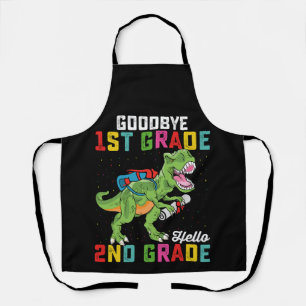 Goodbye 1st Grade Hello 2nd Grade T Rex Dinosaur Apron