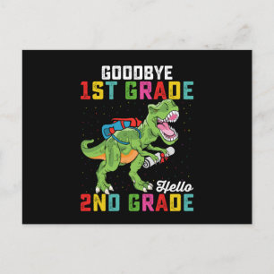 Goodbye 1st Grade Hello 2nd Grade T Rex Dinosaur Postcard