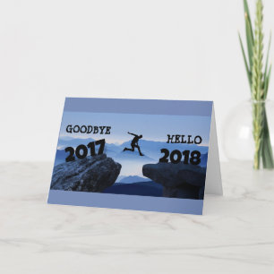 Goodbye 2017 Hello 2018 Happy New Year card