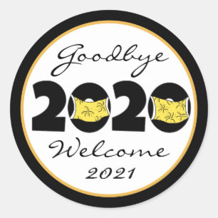 Goodbye 2020, Welcome 2021 New Year Classic Round Sticker
