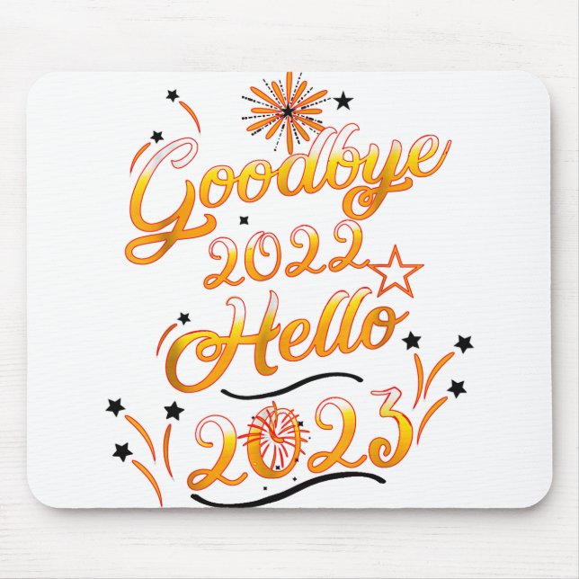 Goodbye 2022 Hello 2023 - Fireworks Happy New Year Mouse Mat (Front)