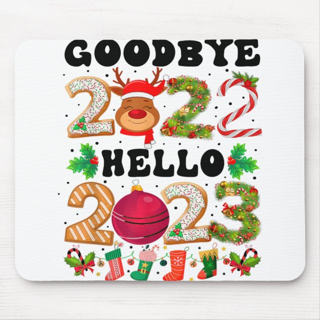 Goodbye 2022 Hello 2023 Happy New Year Funny Chris Mouse Mat (Front)