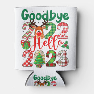 Goodbye 2022 Hello 2023 Leopard Christmas Can Cooler