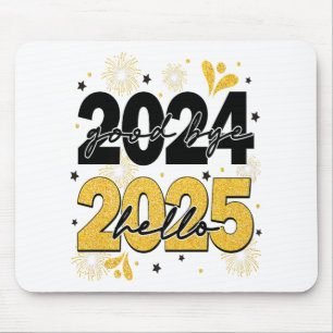 Goodbye 2024 Hello 2025 Fireworks Happy New Years Mouse Mat