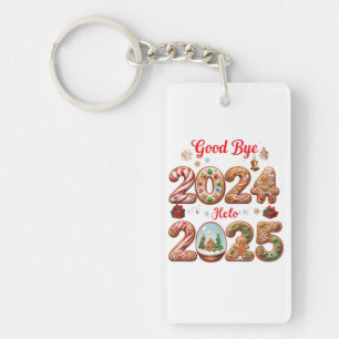 Goodbye 2024 Hello 2025 Happy New Year Design Key Ring