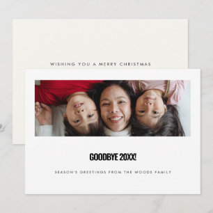 Goodbye 2024 Modern New Years photo Holiday Card