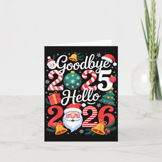 Goodbye 2025 Hello 2026 Happy New Year Family Matc Card (Front)