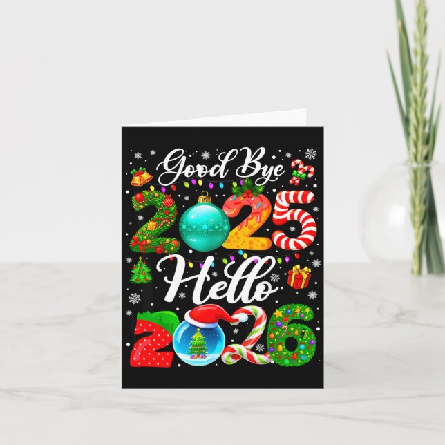 Goodbye 2025 Hello 2026 Happy New Year Pajamas Fam Card (Front)
