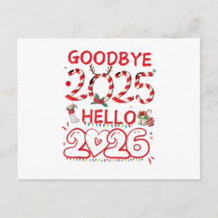 Goodbye 2025 Hello 2026 Merry Christmas Happy New Enclosure Card