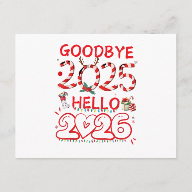 Goodbye 2025 Hello 2026 Merry Christmas Happy New  Enclosure Card (Front)