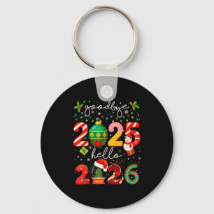 Goodbye 2025 Hello 2026 Merry Christmas Happy New Key Ring