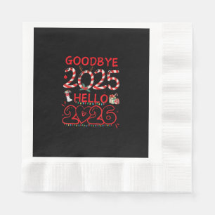 Goodbye 2025 Hello 2026 Merry Christmas Happy New Napkin