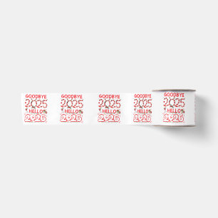 Goodbye 2025 Hello 2026 Merry Christmas Happy New  Satin Ribbon