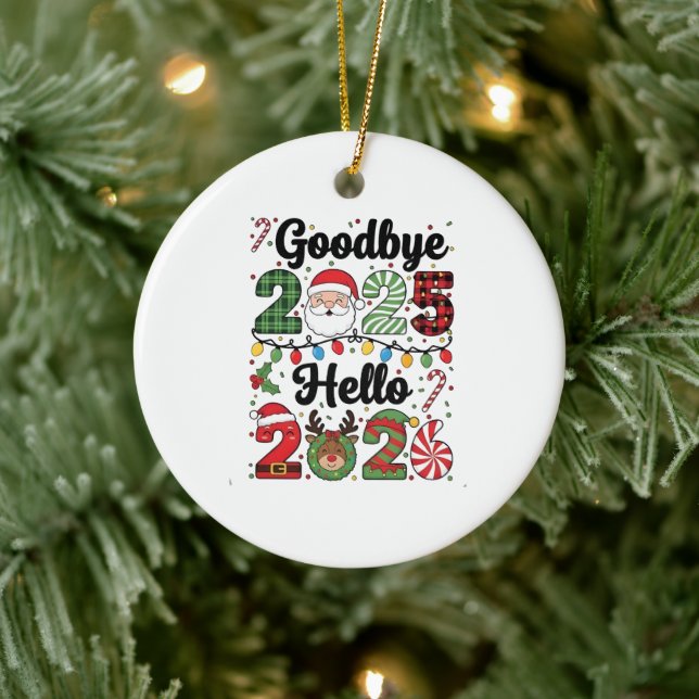Goodbye 2025 Hello 2026 New Year Resolution   Ceramic Tree Decoration (Tree)