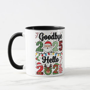 Goodbye 2025 Hello 2026 New Year Resolution Mug
