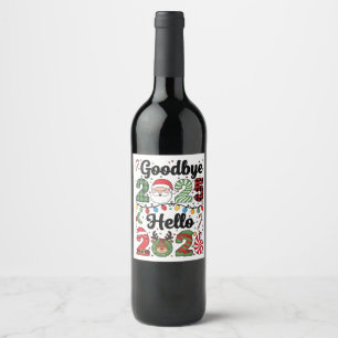 Goodbye 2025 Hello 2026 New Year Resolution Wine Label