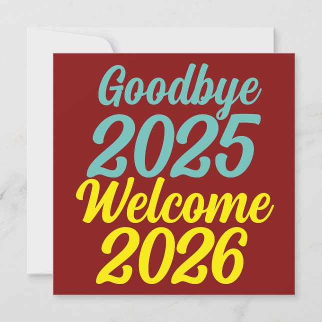 Goodbye 2025 Welcome 2026 Holiday Card (Front)