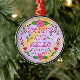 GOODBYE 20xx HELLO 20XX Metal Tree Decoration