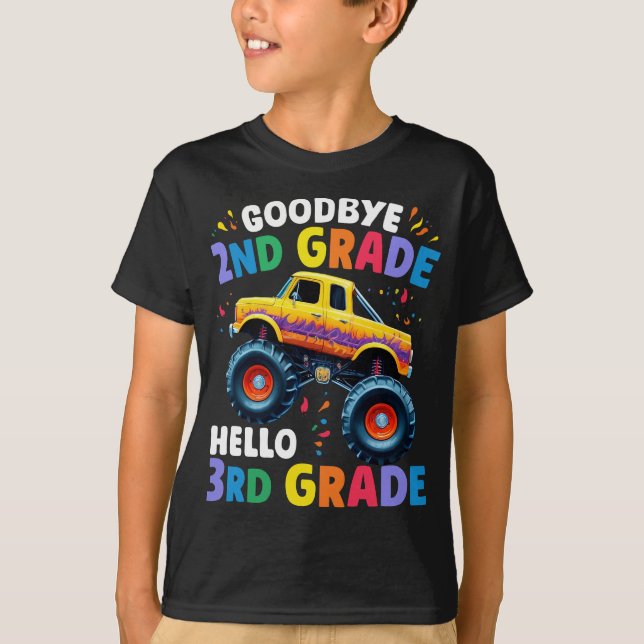 Goodbye 2nd Grade Graduation Monster Truck  T-Shirt (Front)