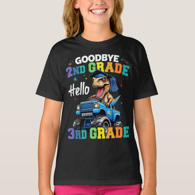 Goodbye 2nd Grade Graduation T Rex Monster Truck  T-Shirt (Front)