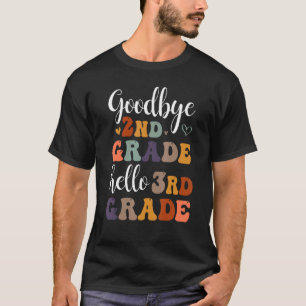 Goodbye 2nd Grade Hello 3rd Grade Students Retro V T-Shirt