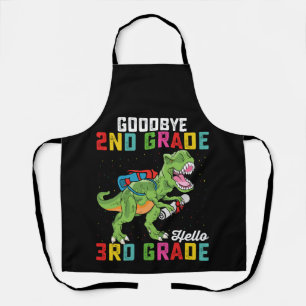 Goodbye 2nd Grade Hello 3rd Grade T Rex Dinosaur Apron