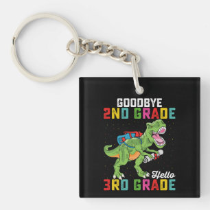 Goodbye 2nd Grade Hello 3rd Grade T Rex Dinosaur Key Ring