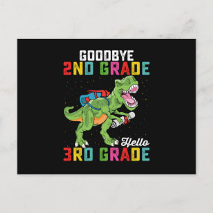 Goodbye 2nd Grade Hello 3rd Grade T Rex Dinosaur Postcard