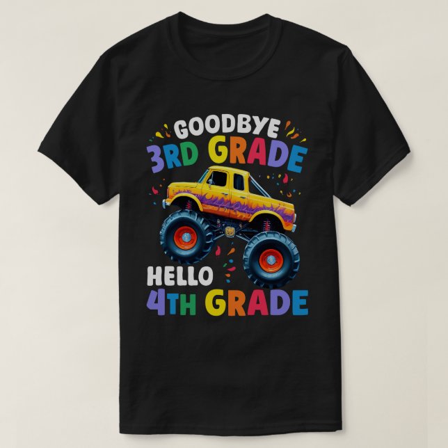Goodbye 3rd Grade Graduation Monster Truck  T-Shirt (Design Front)