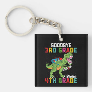 Goodbye 3rd Grade Hello 4th Grade T Rex Dinosaur Key Ring