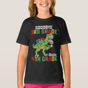 Goodbye 3rd Grade Hello 4th Grade T Rex Dinosaur T-Shirt