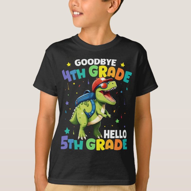 Goodbye 4th Grade T Rex Monster Truck Dinosaur  T-Shirt (Front)