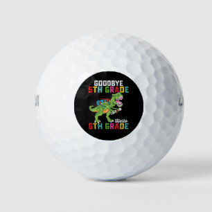 Goodbye 5th Grade Hello 6th Grade T Rex Dinosaur Golf Balls