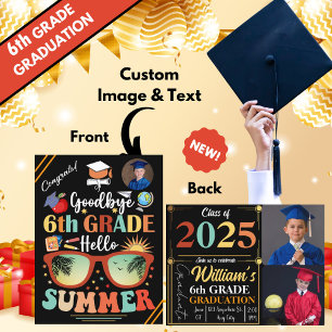 Goodbye 6th Grade Hello Summer Graduation Custom   Announcement Postcard