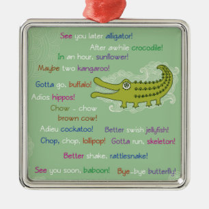 Goodbye and Good luck from Group, Alligator Metal Tree Decoration