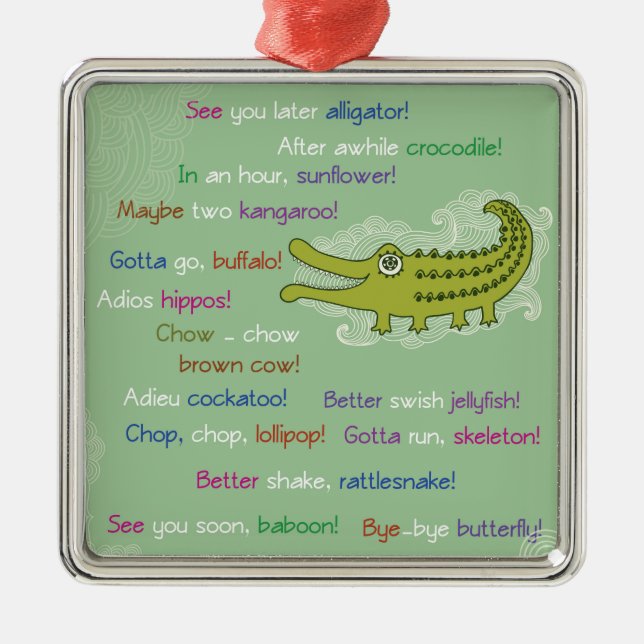 Goodbye and Good luck from Group, Alligator Metal Tree Decoration (Front)
