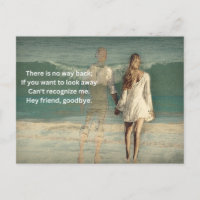goodbye art postcard