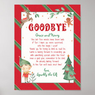 Goodbye Elf Magical Christmas Elf Watercolor Poster
