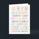 Goodbye Farewell Folded Greeting Card<br><div class="desc">Say your farewell and goodbye with this colorful multi-language card.</div>