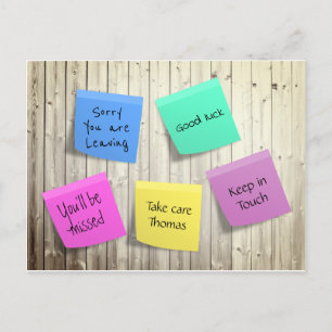 Goodbye Farewell Post-its Postcard