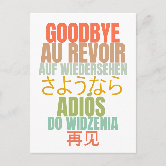 Goodbye Farewell Postcard (Front)