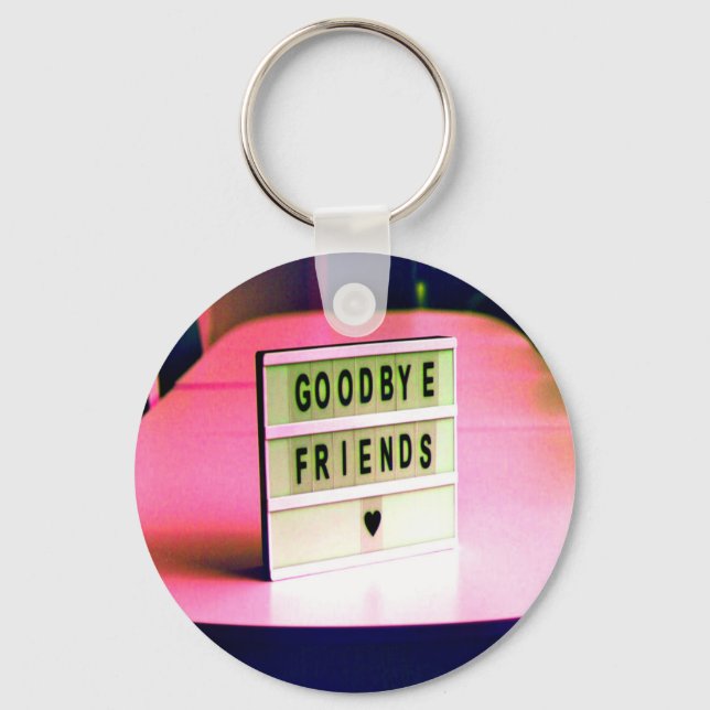 Goodbye Friends Heard Pink Key Ring (Front)