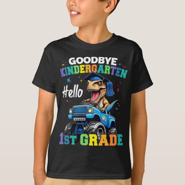 Goodbye Kindergarten Graduation Dinosaur Trex  T-Shirt (Front)