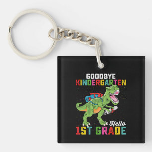 Goodbye Kindergarten Hello 1st Grade T Rex School Key Ring