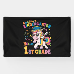 Goodbye Kindergarten Hello 1st Grade Unicorn Banner
