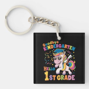 Goodbye Kindergarten Hello 1st Grade Unicorn Key Ring
