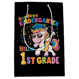 Goodbye Kindergarten Hello 1st Grade Unicorn Medium Gift Bag