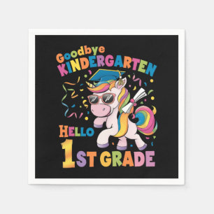 Goodbye Kindergarten Hello 1st Grade Unicorn Napkin